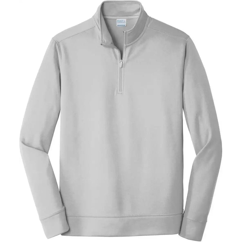 Port & Company PC590Q Performance Fleece 1/4-Zip Pullover Sweatshirt – Silver