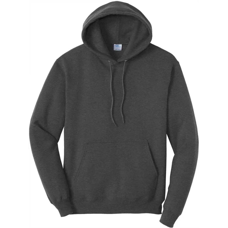 Port & Company PC78HT Tall Core Fleece Pullover Hooded Sweatshirt – Dark Heather Grey