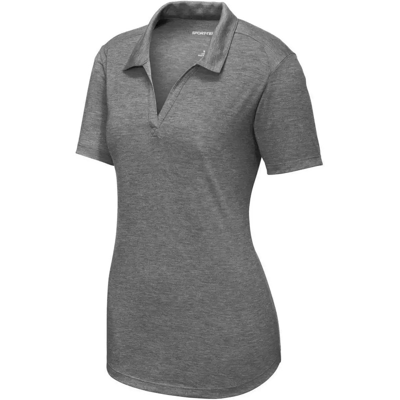 Sport-Tek LST405 Women’S Posicharge Tri-Blend Wicking Polo – Dark Grey Heather