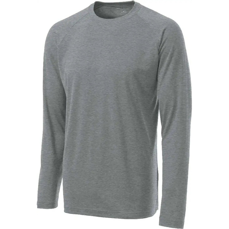 Sport-Tek ST700LS Long Sleeve Ultimate Performance Crew – Heather Grey