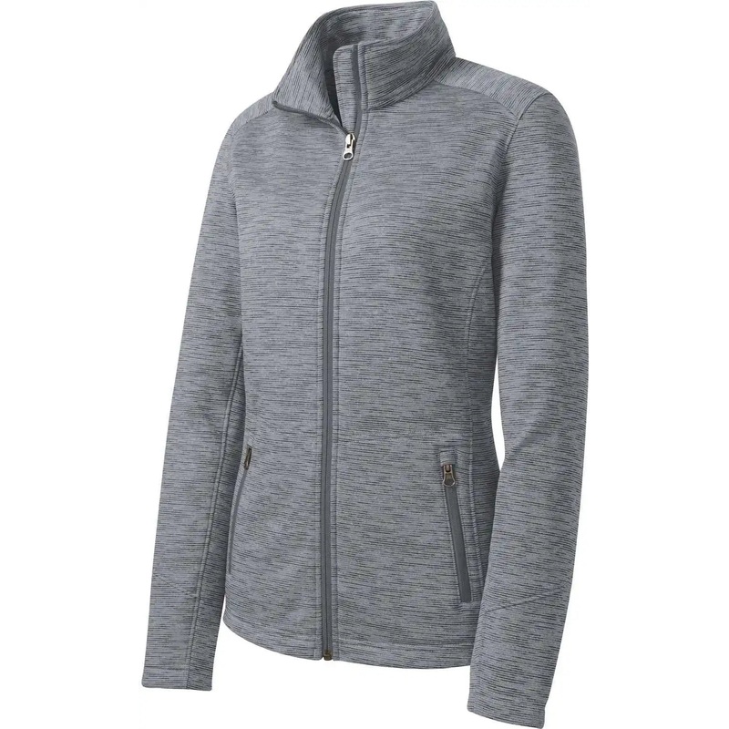 Port Authority L231 Women’S Digi Stripe Fleece Jacket – Grey