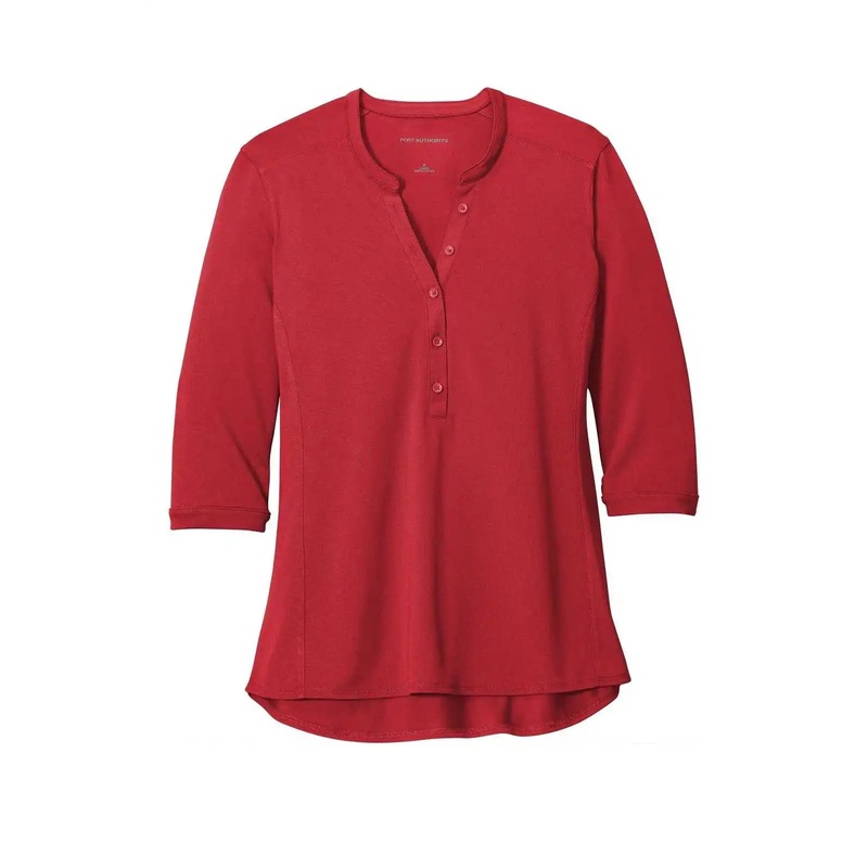 Port Authority LK750 Women’S Uv Choice Pique Henley – Rich Red