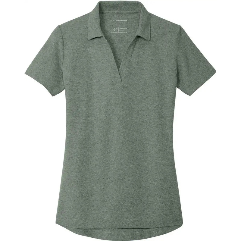 Port Authority LK867 Women’S C-Free Cotton Blend Pique Polo – DkGreenHt