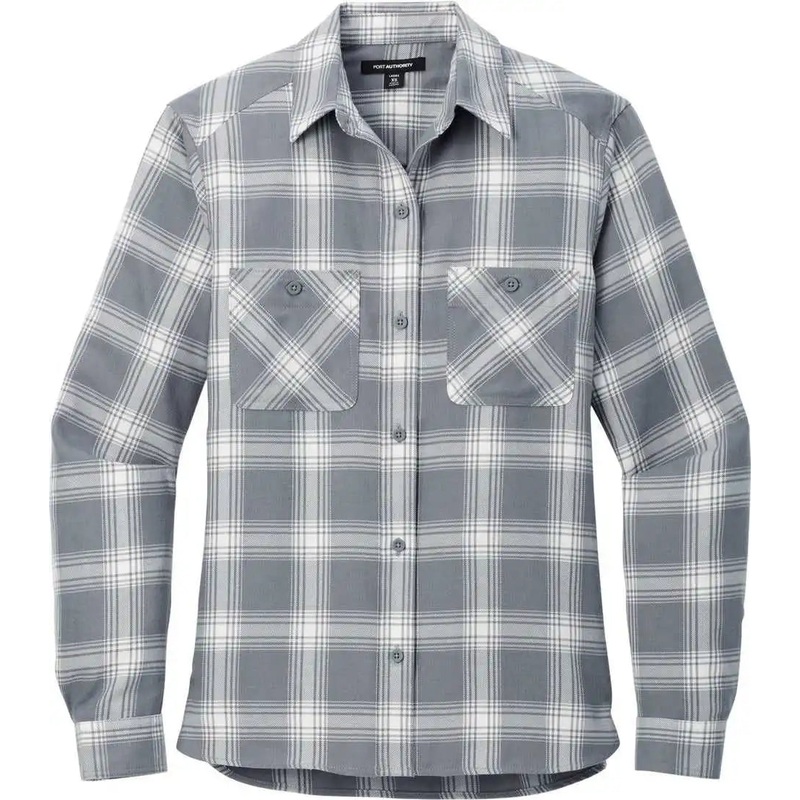 Port Authority LW669 Women’S Plaid Flannel Shirt – G/CrOpnPld