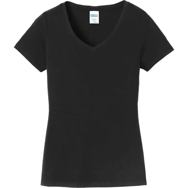 Port & Company LPC450V Women’S Fan Favorite V-Neck Tee – Jet Black