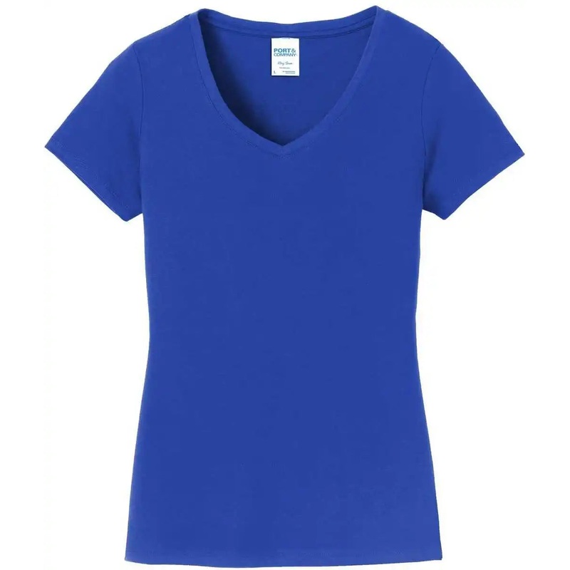 Port & Company LPC450V Women’S Fan Favorite V-Neck Tee – True Royal