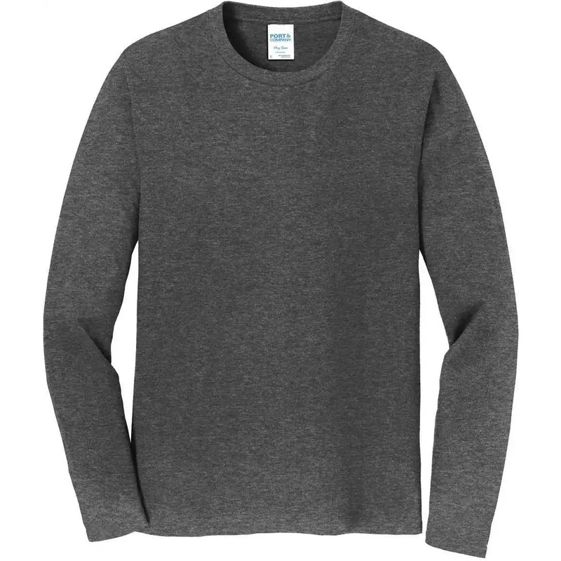 Port & Company PC450LS Long Sleeve Fan Favorite Tee – Dark Heather Grey