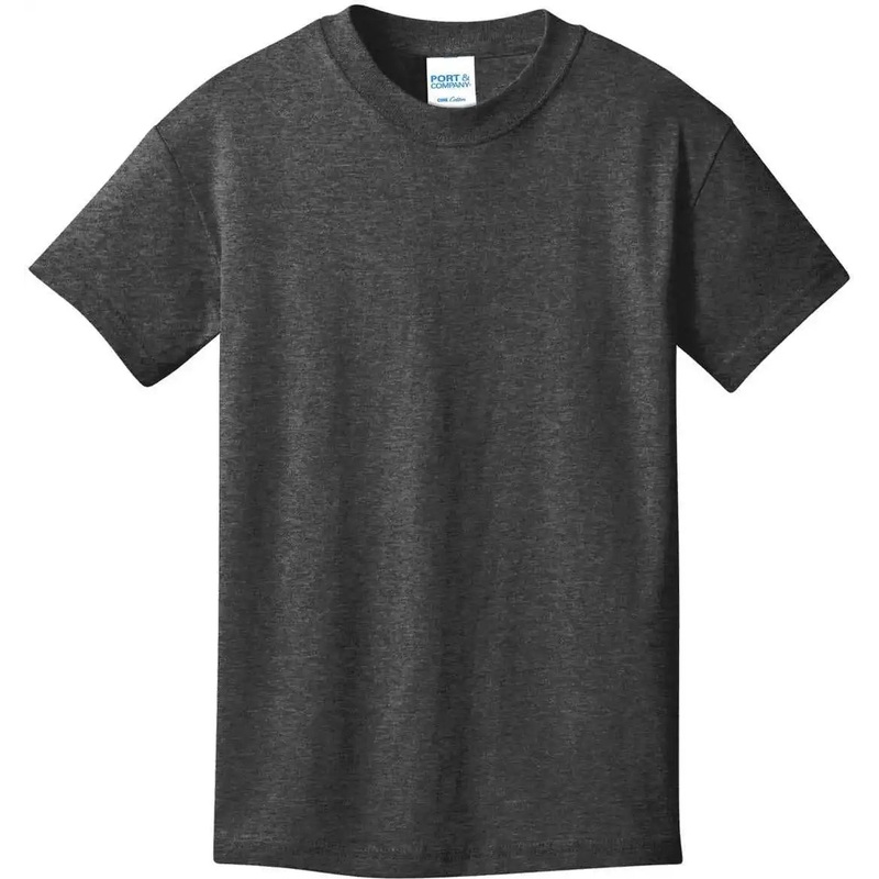 Port & Company PC54Y  Youth Core Cotton Tee – Dark Heather Grey