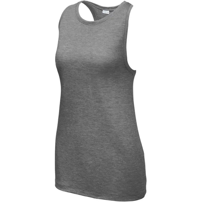 Sport-Tek LST402 Women’S Posicharge Tri-Blend Wicking Tank – Dark Grey Heather