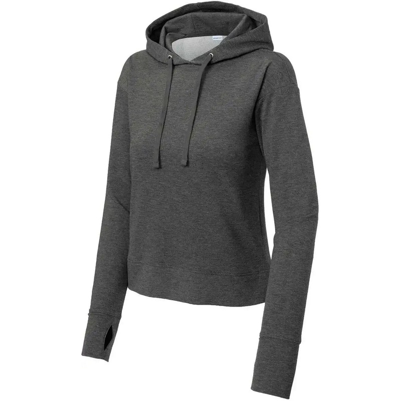 Sport-Tek LST562 Women’S Sport-Wick Flex Fleece Pullover Hoodie – Dark Grey Heather
