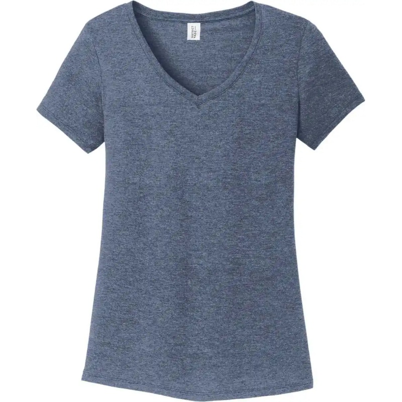 District DM1350L Women’S Perfect Tri V-Neck Tee – Navy Frost