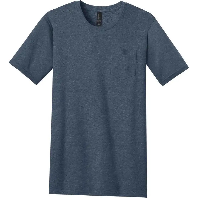 District DT6000P Very Important Tee With Pocket – Heather Navy