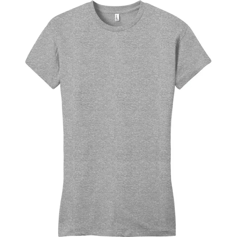 District DT6001 Women’S Fitted Very Important Tee – Light Heather Grey