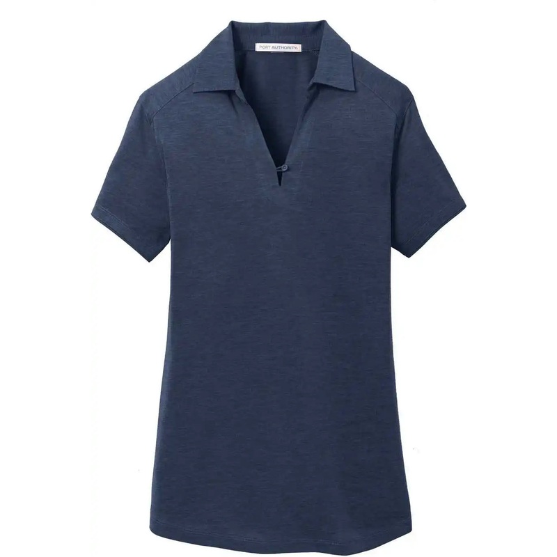 Port Authority L574 Women’S Digi Heather Performance Polo – Dress Blue Navy