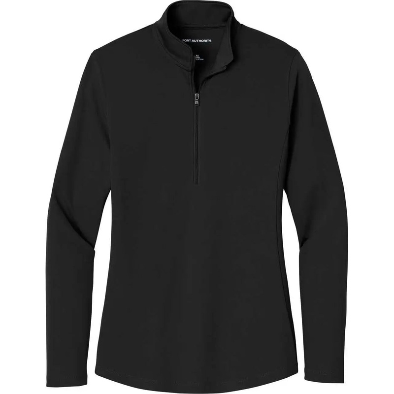 Port Authority LK112 Women’S Dry Zone Uv Micro-Mesh 1/4-Zip – Deep Black