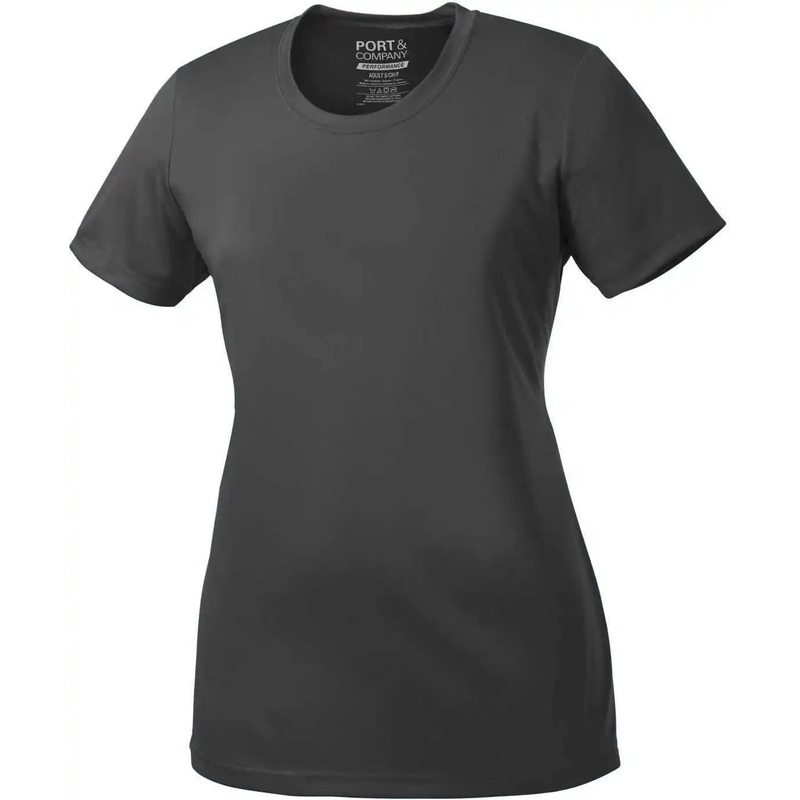 Port & Company LPC380 Women’S Performance Tee – Charcoal