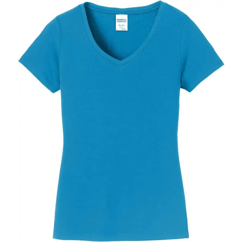 Port & Company LPC450V Women’S Fan Favorite V-Neck Tee – Sapphire