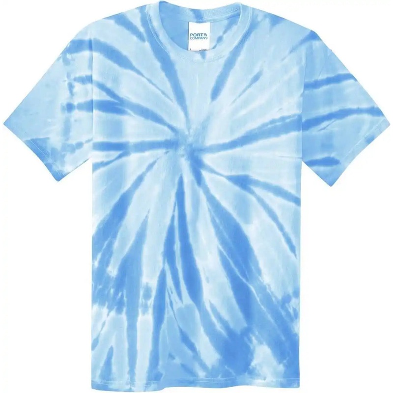 Port & Company PC147Y  Youth TieDye Tee – Light Blue