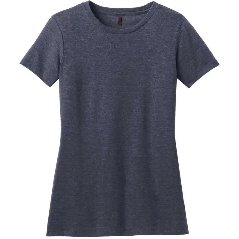 District DM108L Women’S Perfect Blend Cvc Tee – Heather Navy
