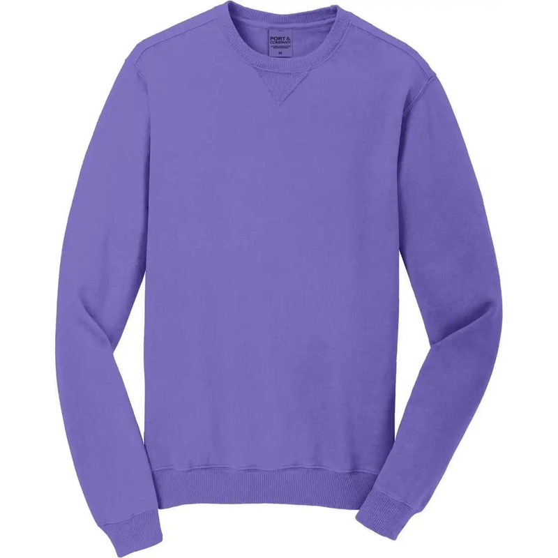 Port & Company PC098 Beach Wash Garment-Dyed Crewneck Sweatshirt – Amethyst