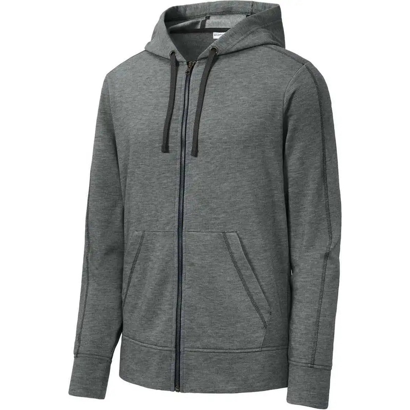 Sport-Tek ST293 Posicharge Tri-Blend Wicking Fleece Full-Zip Hooded Jacket – Dark Grey Heather