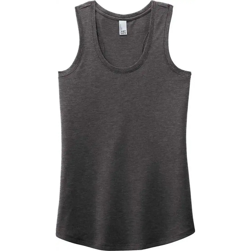 District DM138L Women’S Perfect Tri Racerback Tank – Heathered Charcoal