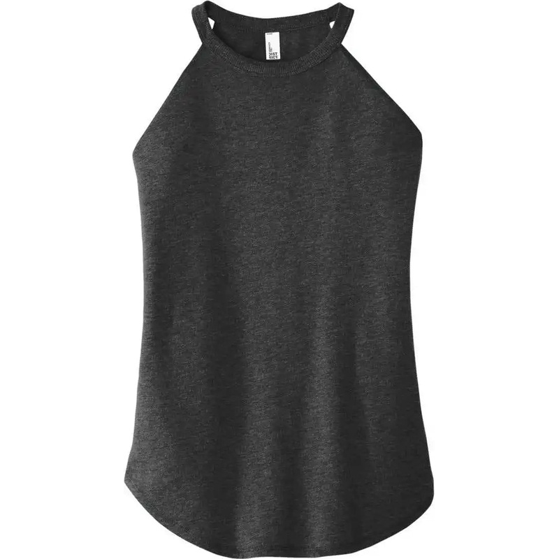 District DT137L Women’S Perfect Tri Rocker Tank – Black Frost