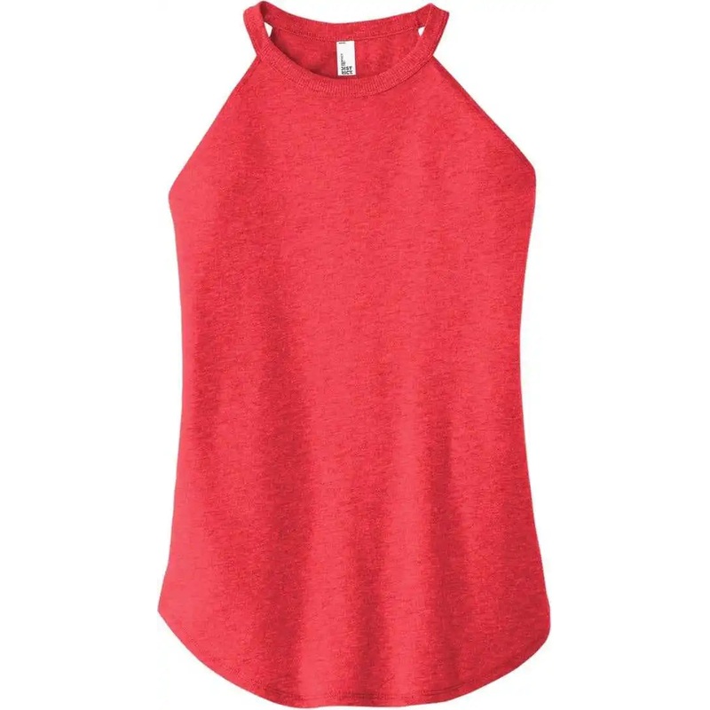District DT137L Women’S Perfect Tri Rocker Tank – Red Frost