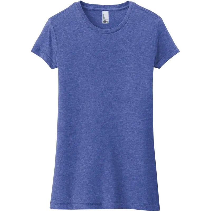 District DT155 Women’S Fitted Perfect Tri Tee – Royal Frost