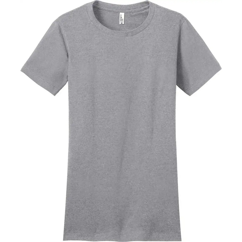 District DT5001 Women’S Fitted The Concert Tee – Heather Grey