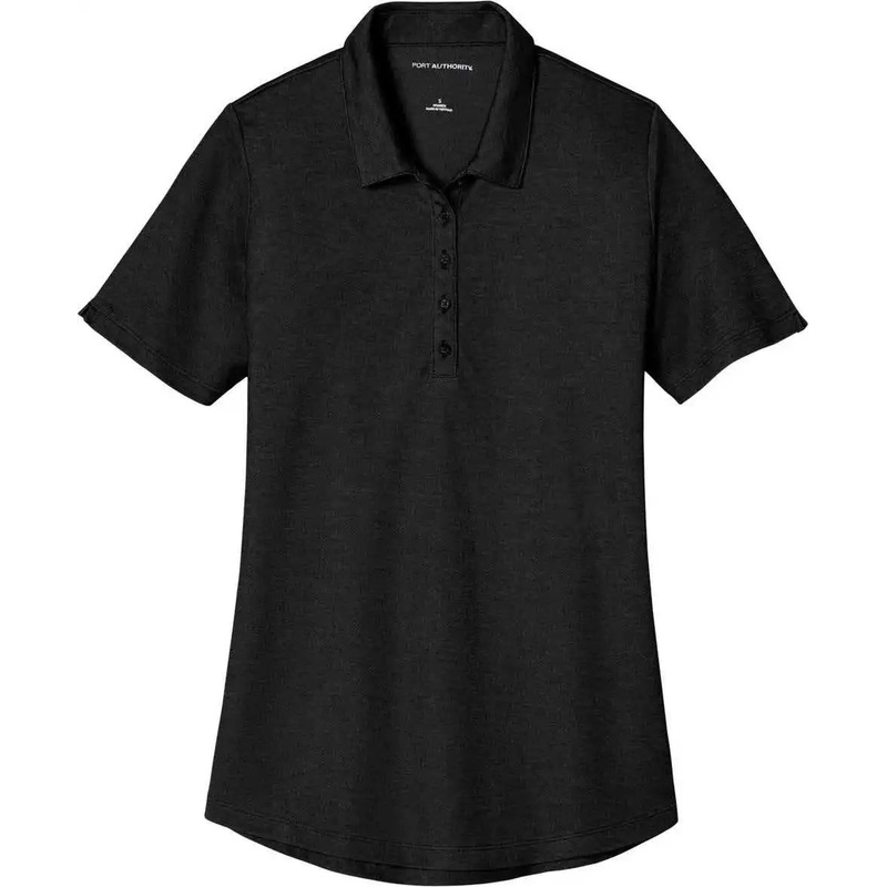 Port Authority LK830 Women’S Fine Pique Blend Polo – Black Heather