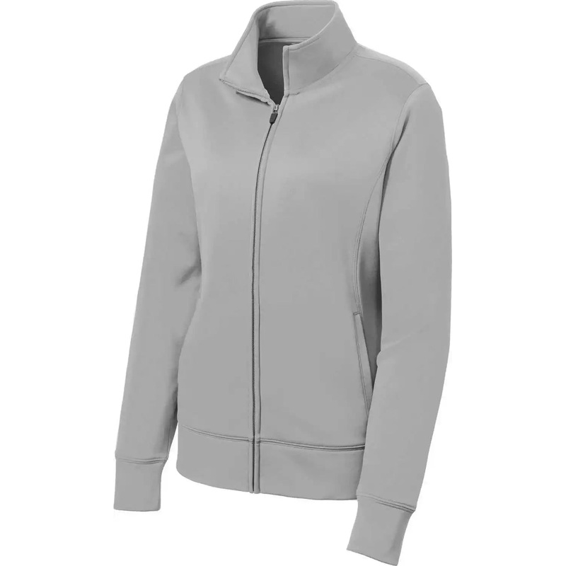 Sport-Tek LST241 Women’S Sport-Wick Fleece Full-Zip Jacket – Silver