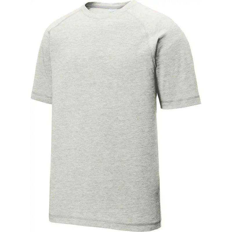 Sport-Tek ST400 Posicharge Tri-Blend Wicking Raglan Tee – Light Grey Heather