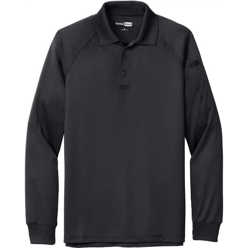 CornerStone CS410LS  Select Long Sleeve SnagProof Tactical Polo – Charcoal