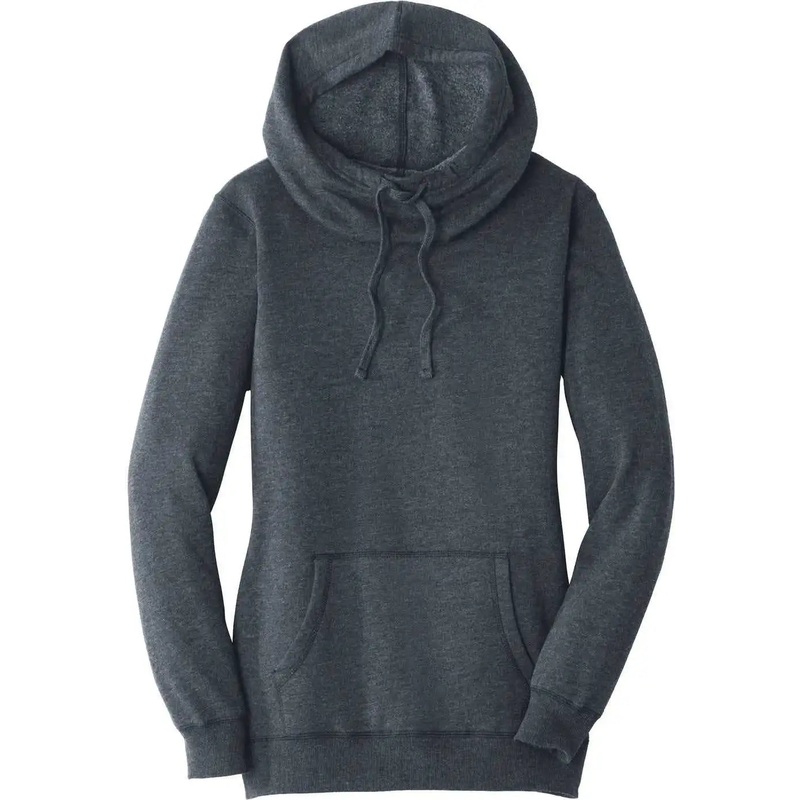 District DM493 Women’S Lightweight Fleece Hoodie – Heathered Navy
