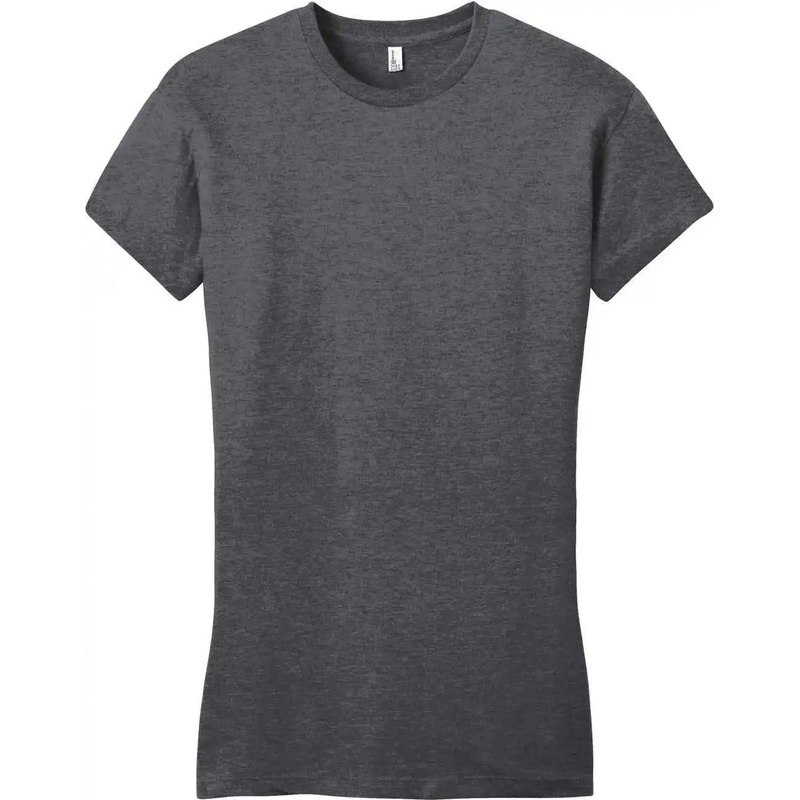 District DT6001 Women’S Fitted Very Important Tee – Heathered Charcoal