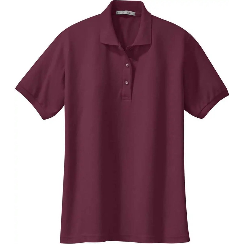 Port Authority L500 Women’S Silk Touch Polo – Burgundy