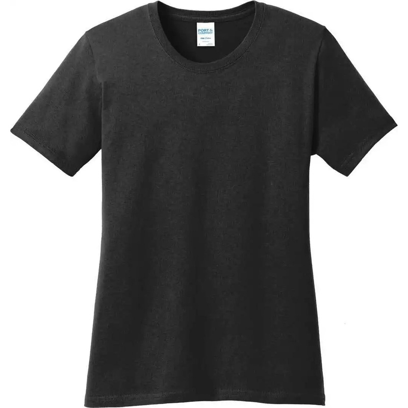 Port & Company LPC54 Women’S Core Cotton Tee – Jet Black