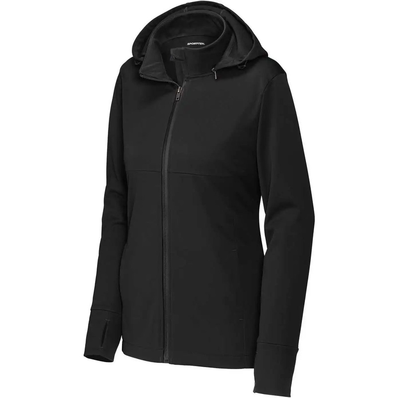 Sport-Tek LST980 Women’S Hooded Soft Shell Jacket – Deep Black