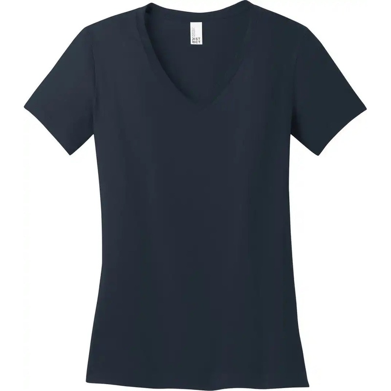 District DM1170L  Women’S Perfect Weight VNeck Tee – New Navy