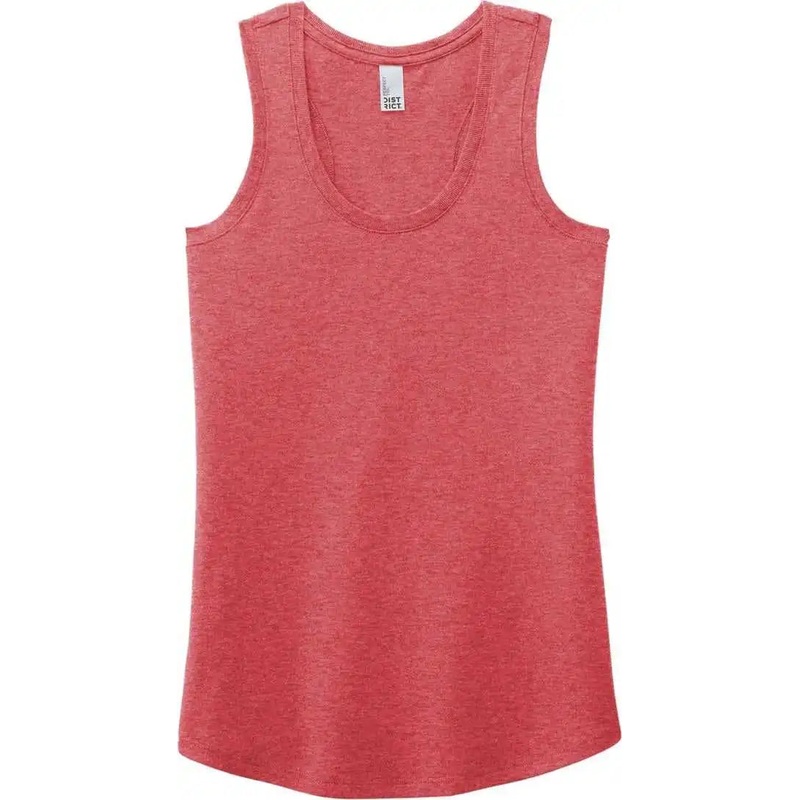 District DM138L Women’S Perfect Tri Racerback Tank – Red Frost