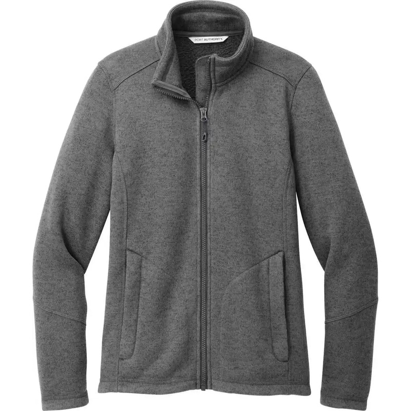 Port Authority L428 Women’S Arc Sweater Fleece Jacket – GrySmkHthr