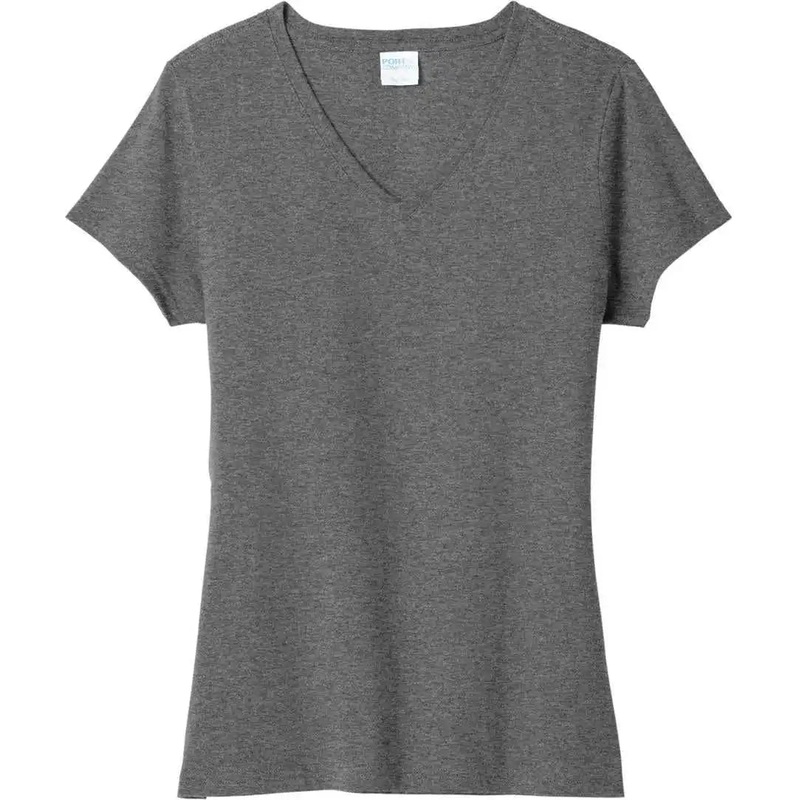 Port & Company LPC330V Women’S Tri-Blend V-Neck Tee – Graphite Heather