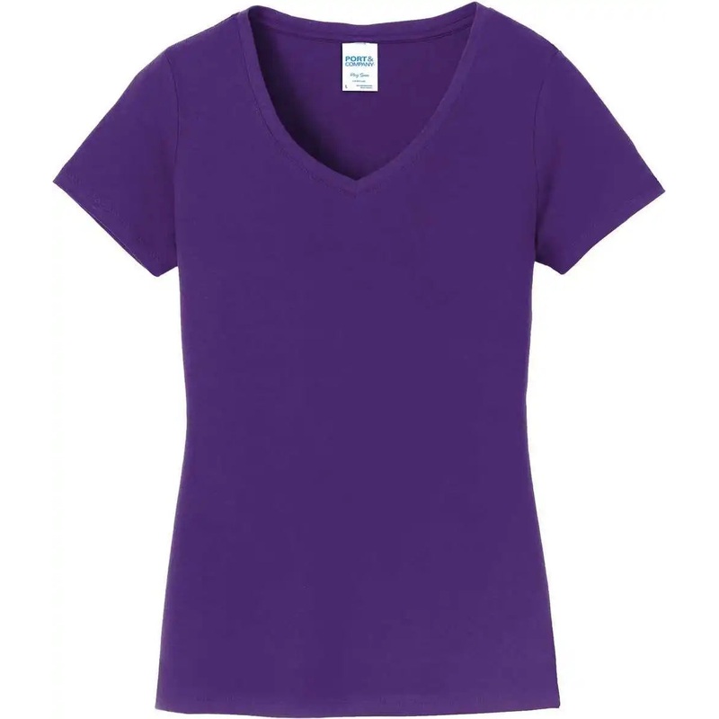 Port & Company LPC450V Women’S Fan Favorite V-Neck Tee – Team Purple