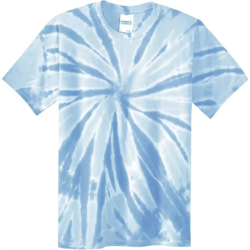 Port & Company PC147  TieDye Tee – Light Blue