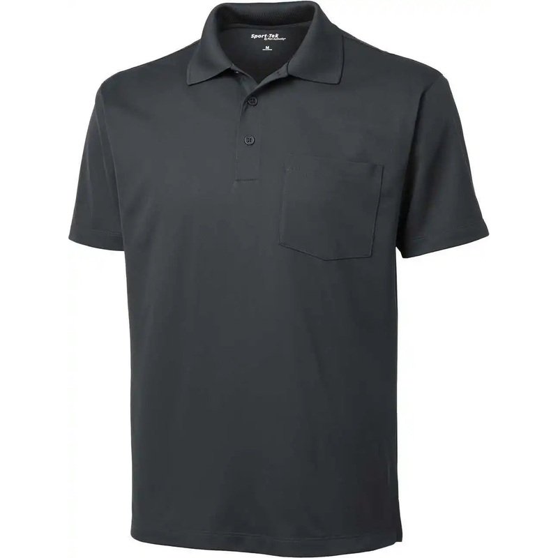 Sport-Tek ST651 Micropique Sport-Wick Pocket Polo – Iron Grey