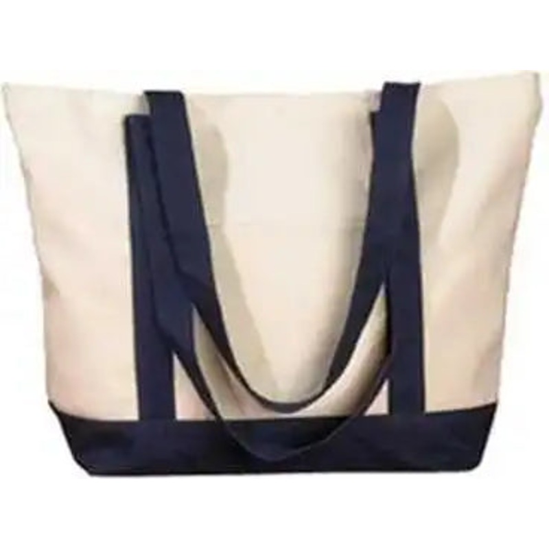 BAGedge BE004 Canvas Boat Tote – Natural Navy