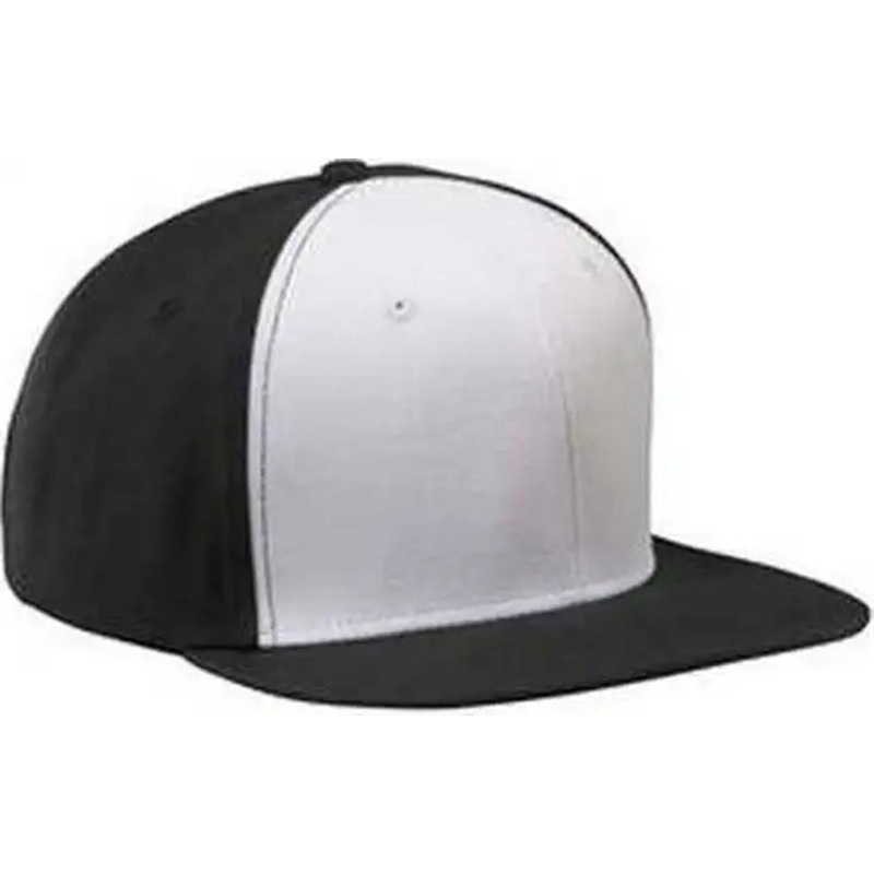 Big Accessories BA516 Flat Bill Cap – Black White