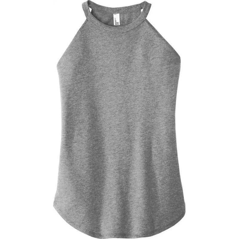 District DT137L Women’S Perfect Tri Rocker Tank – Grey Frost