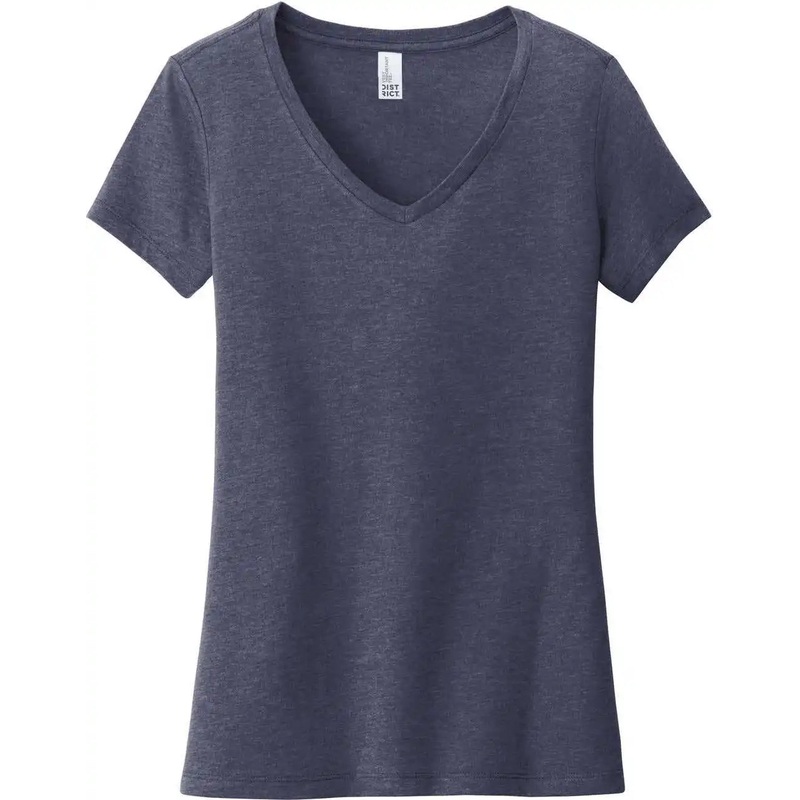 District DT6503 Women’S Very Important Tee V-Neck – Heathered Navy